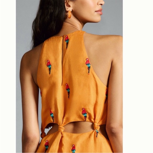 FARM Rio Orange Parrot Print Dress - Picture 5 of 13